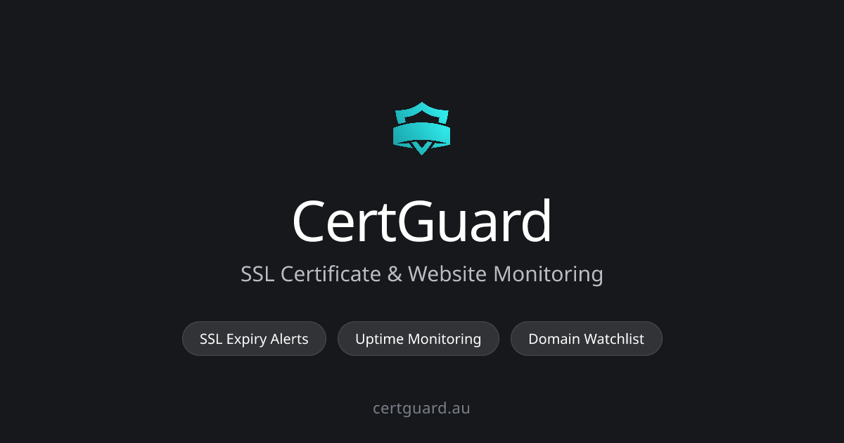CertGuard - SSL Certificate & Website Monitoring